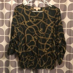 Michael Kors Medium Long Sleeve gold chain shirt